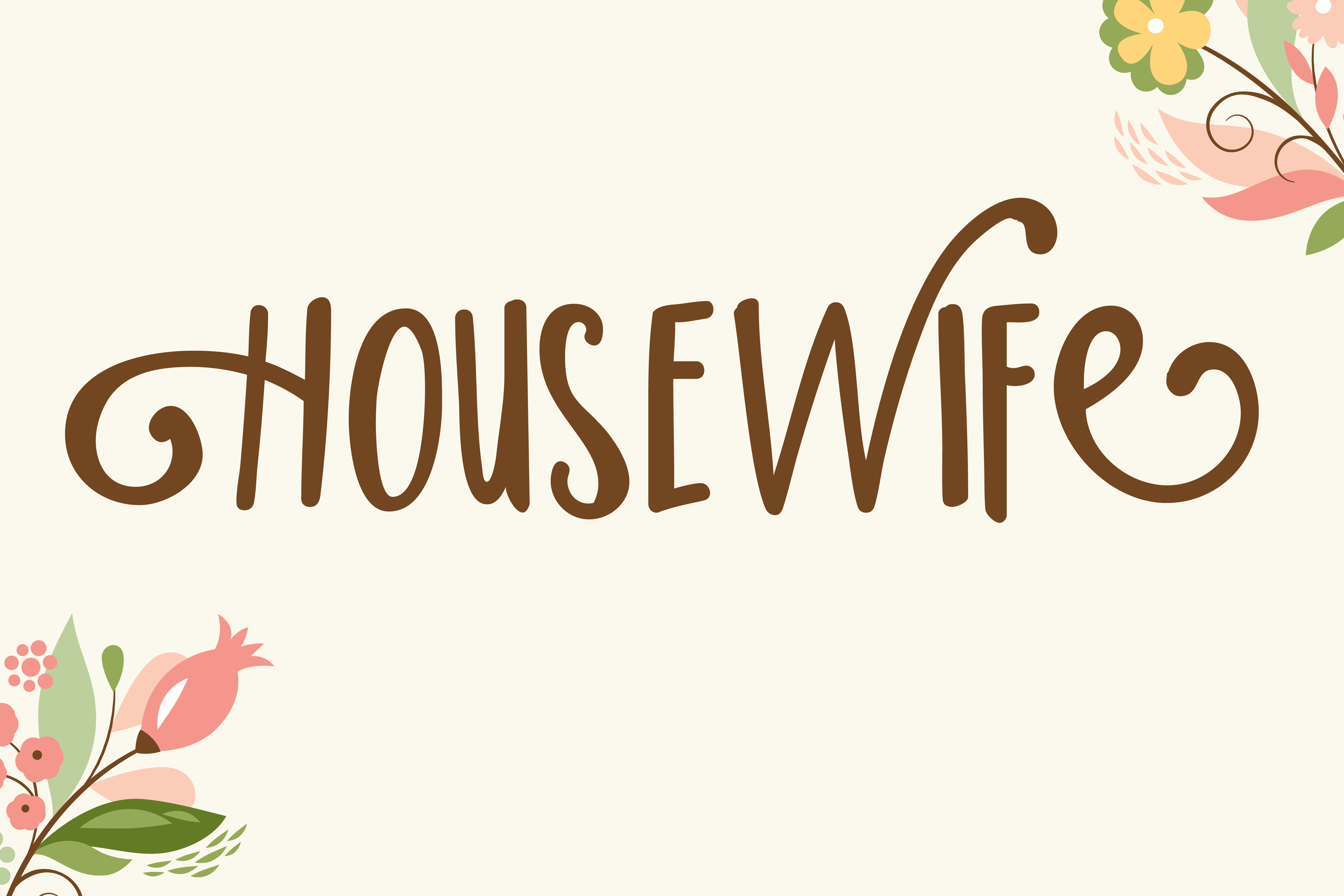 Housewife: A Whimsical Display Font for Marketers